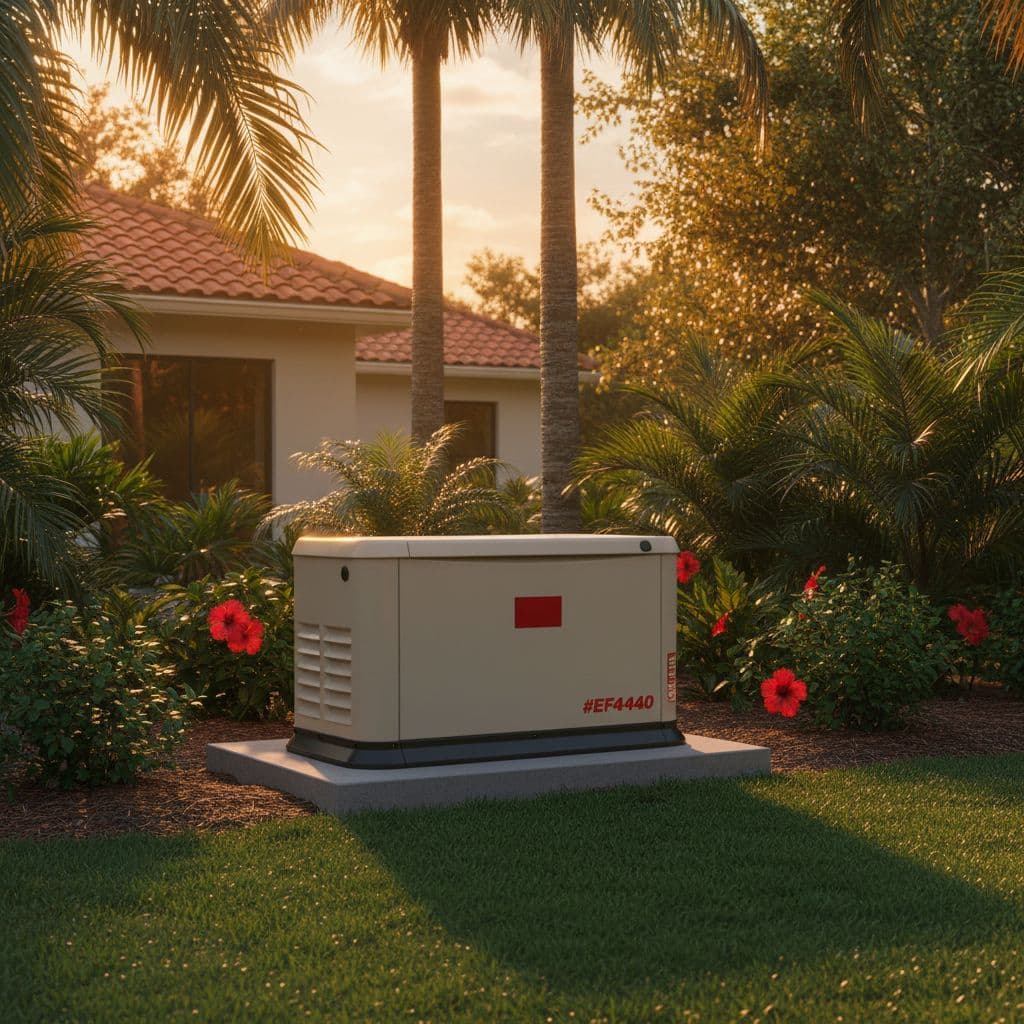 Whole house generator maintenance for a standby unit in a Southwest Florida backyard