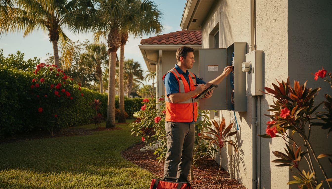 Whole house generator installation site assessment at a Southwest Florida home.