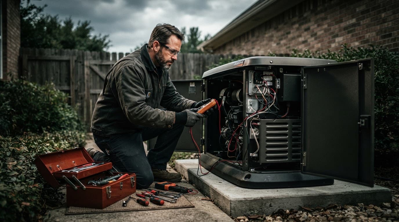 Homeowners insurance generator damage prevention through professional standby generator inspection.